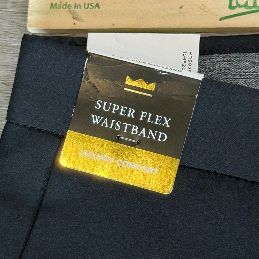 Haggar Black Label Mens 34x30 Straight Fit Stretch Dress Pants Black HD50251 NWT
